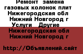Ремонт, замена газовых колонок-плит - Нижегородская обл., Нижний Новгород г. Услуги » Другие   . Нижегородская обл.,Нижний Новгород г.